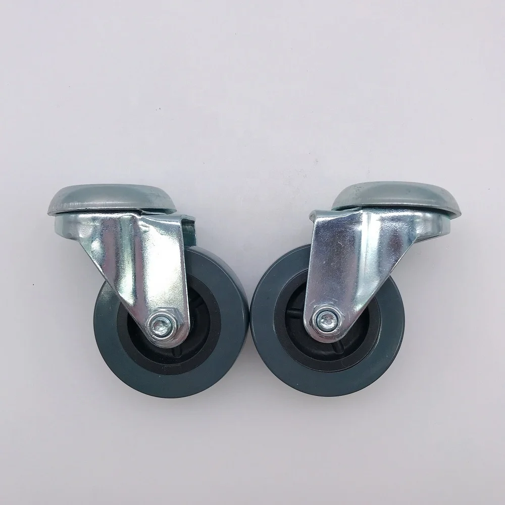 50mm hollow stem casters and wheel 2 inch grey PVC casters with hollow for display cabinet