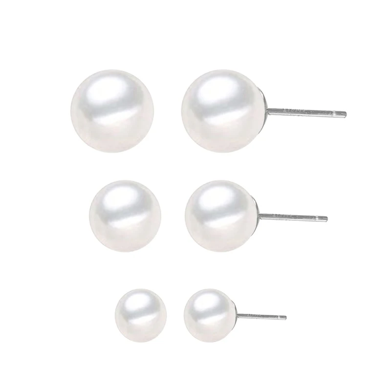 

NAPOLN Trade Insurance High Grade 316L Stainless Steel Pearl Earings, Silv