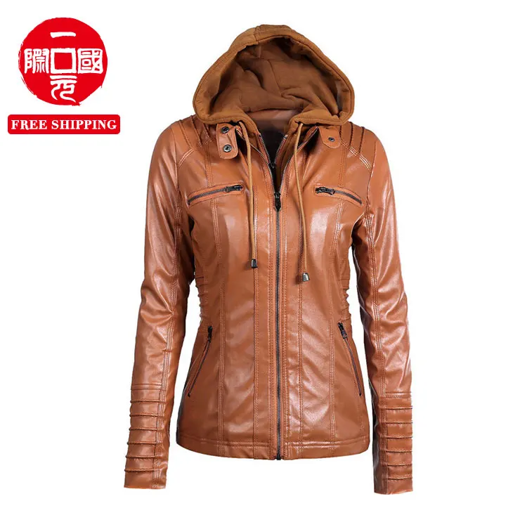 

2021 new autumn zipper loose wash leather jacket motorcycle PU short ladies plus size jacket