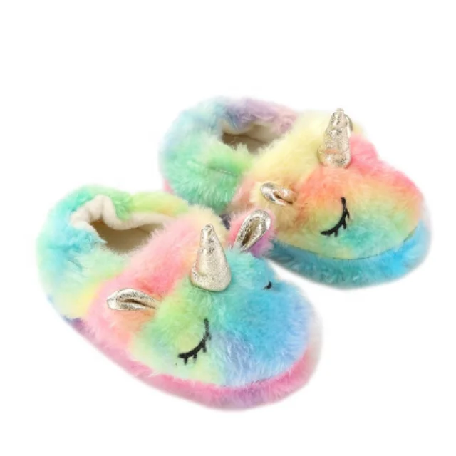 

Winter Kids Cute Unicorn Slippers Children Bedroom Cotton Shoes Baby Girls Boys Lovely Indoor Home Shoes for Dropshipping, Pink