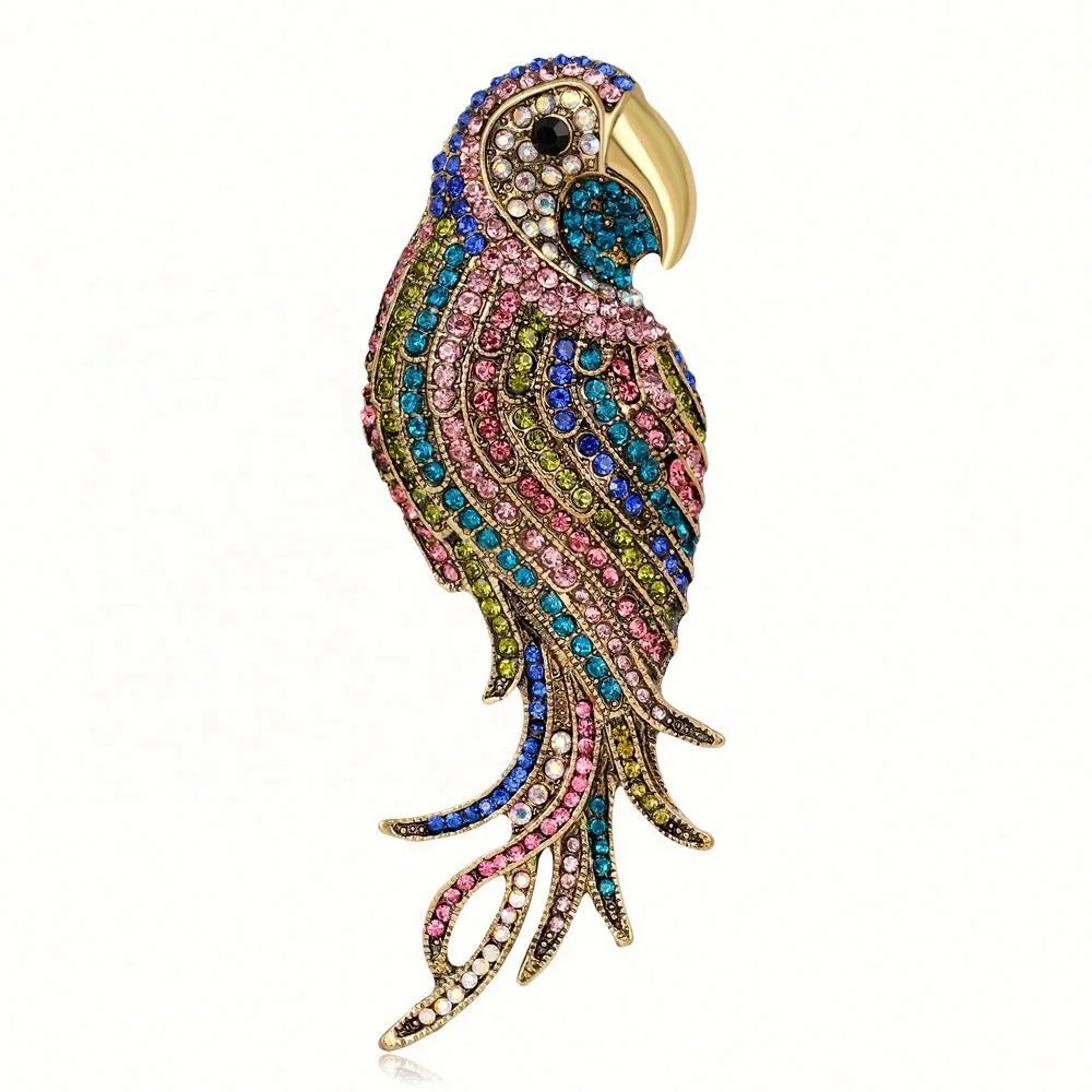 

Personalized Color Diamond Parrot Brooch Fashionable Women's Brooch Simple Exquisite Creative Brooch, Colorful