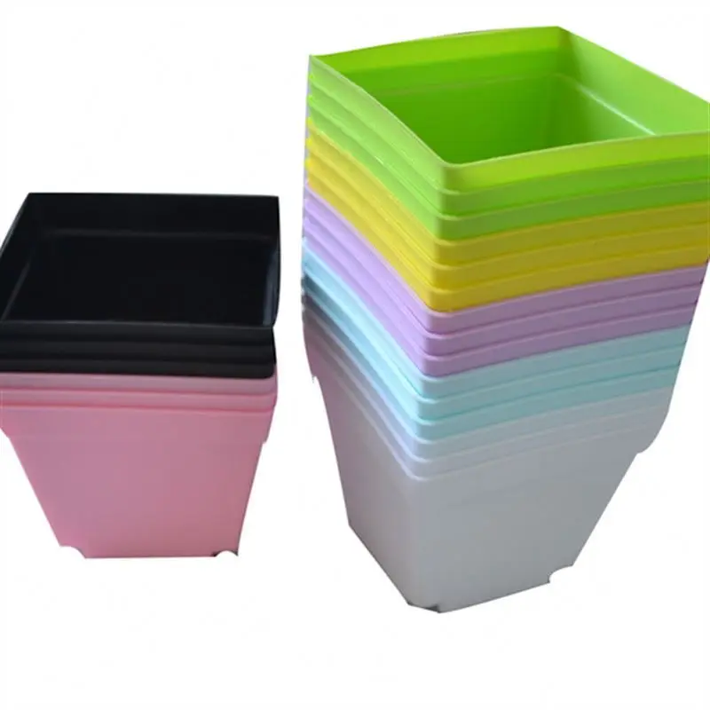 

cheap wholesale quality succulent plant colorful square plastic flower pot for garden