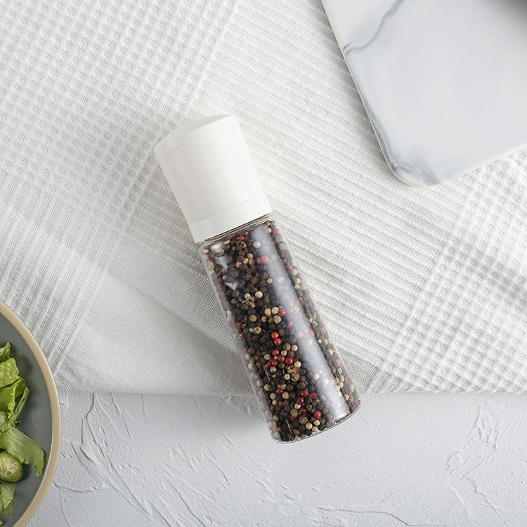 

Commercial Manual Disposable PET Jar Ceramic Burr Herb&Spice Mill Salt and Pepper Grinder Spice Grinder, Can be customized