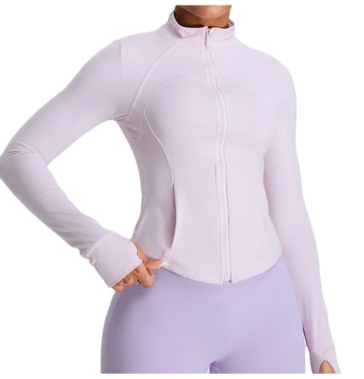 Sports Tops With Zip Pockets Outdoor Thick Coat Tight Fit for Women's Breathable Yoga Gym Full Sleeve Jacket