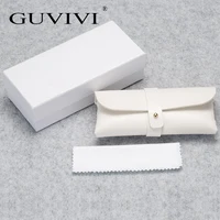 

GUVIVI New sunglasses case custom logo soft leather sunglass case eyewear case set 2019