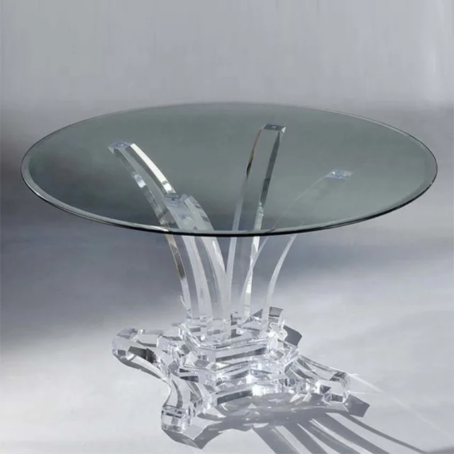 

Acrylic transparent clear round dining table for sale