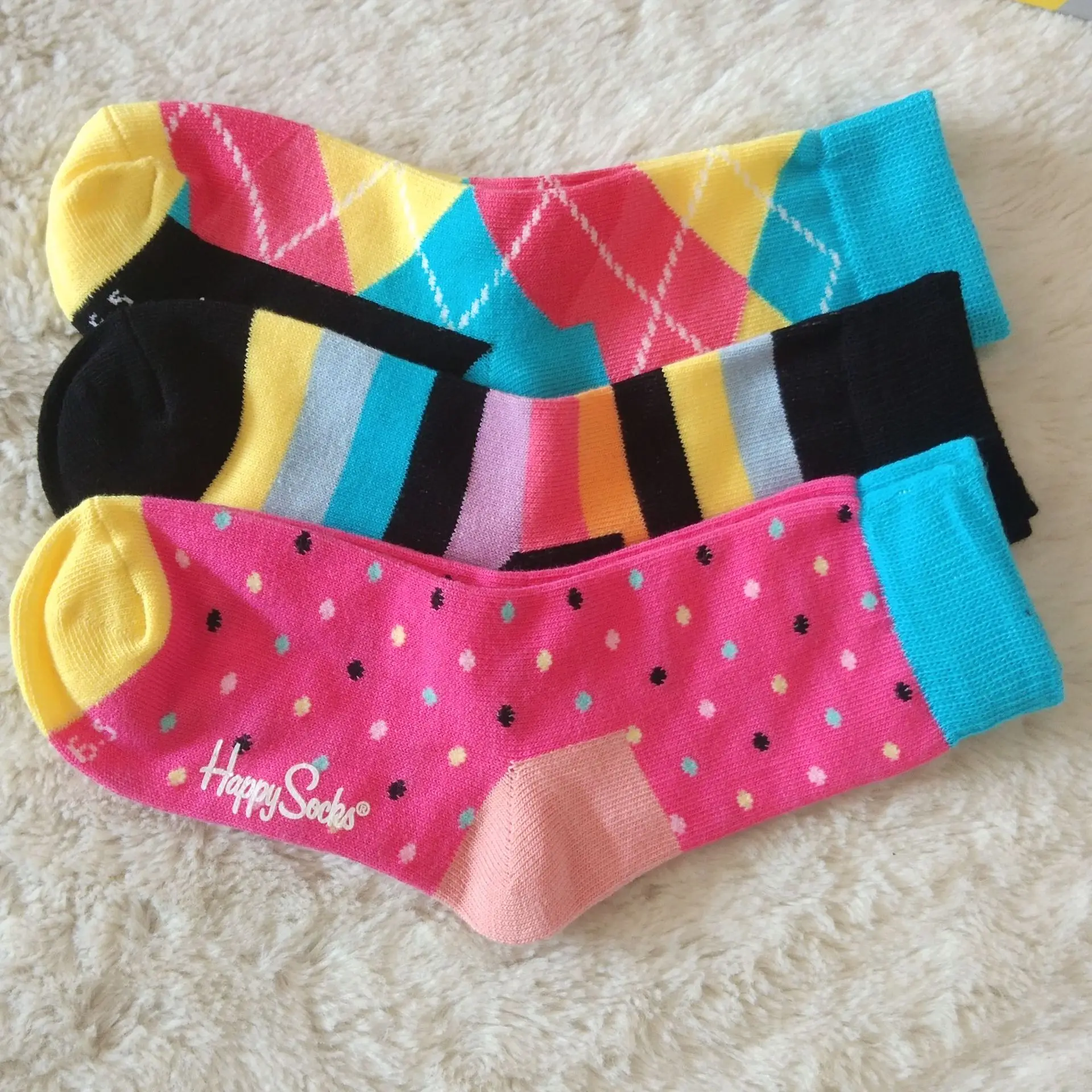 

Spring and autumn children's new cotton trendy happy socks street fashion colorful socks custom socks, As picture