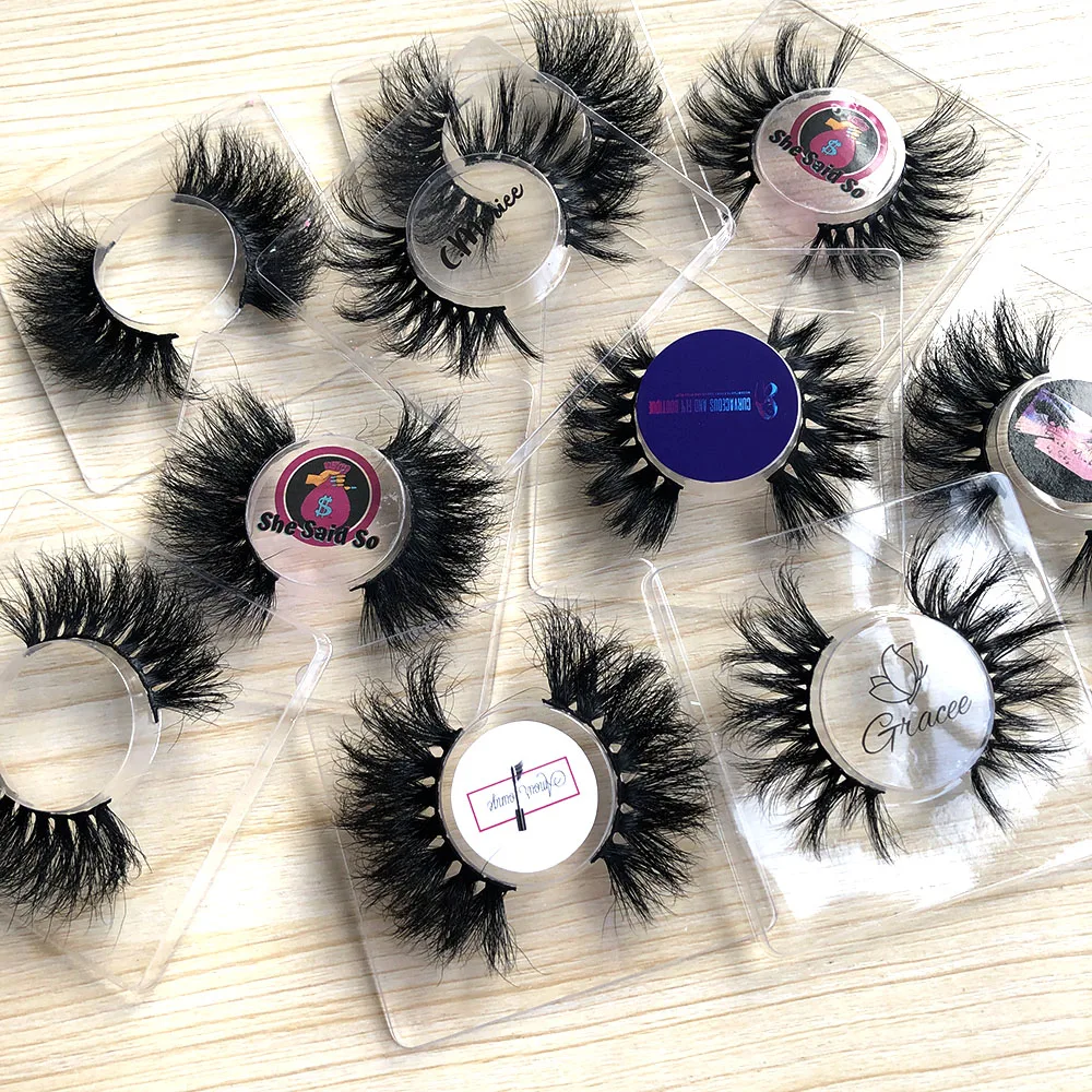 

private label 100% real mink lashes fluffy volume false eyelashes 3d mink, Black mink eyelashes