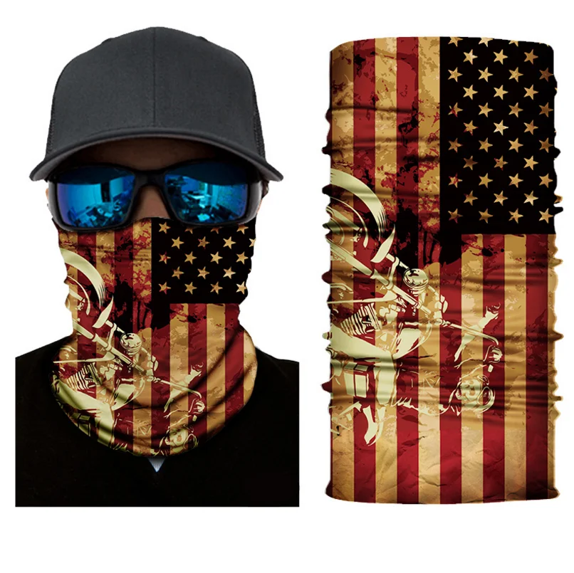

Fast delivery Factory Wholesaleprice Multifunctional Custom Print Headwear Seamless Galaxy American Flag Bandana Top Face Shiled