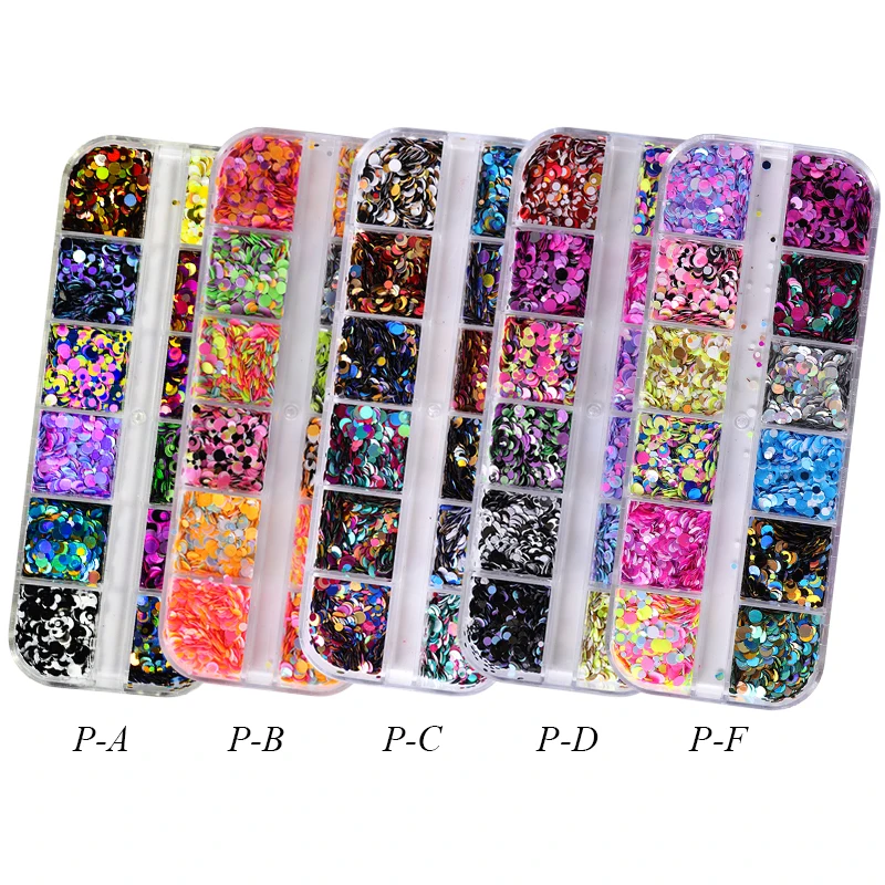 

3D Colorful Nail Art Sequins Best Selling Glittering Laser Nail Glitter Sequins