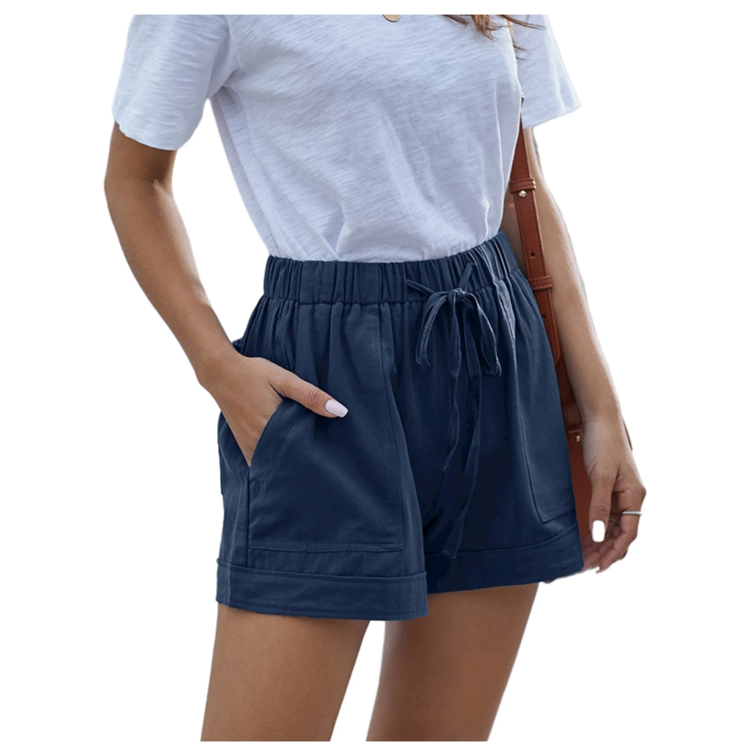 

2021 summer hot style loose high waist wide leg urban casual women's shorts