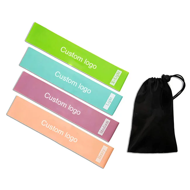 

Amazon Hot Selling Multi Color Popular Design Indoor Fitness Custom Logo Resistance Bands Set