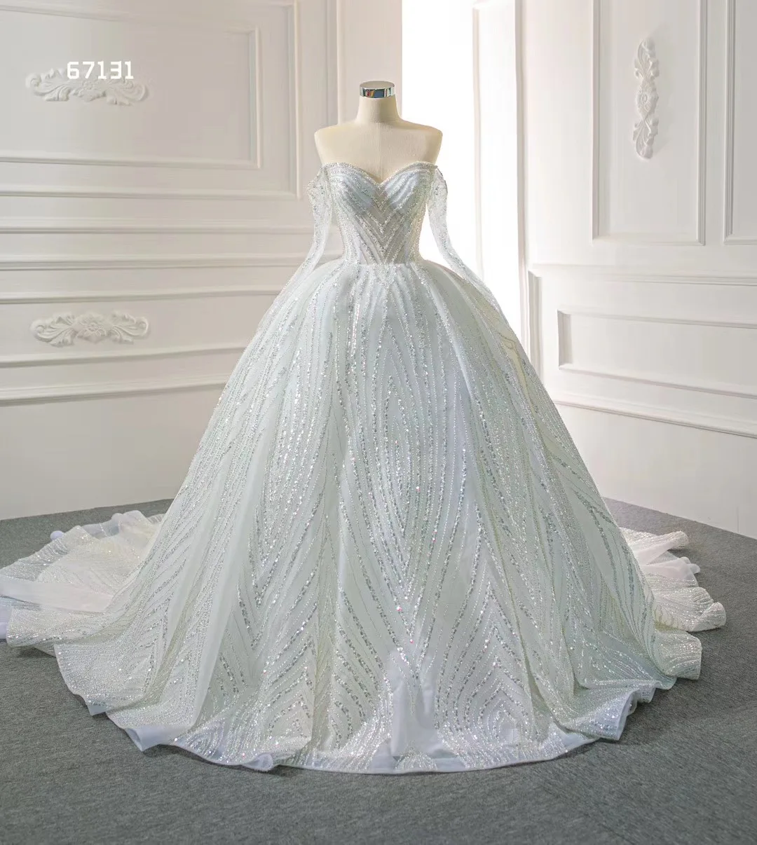 

2020 Wedding Latest Bridal Wedding Gowns New Trends Luxury Princess Beaded Wedding Dress Bridal Gown, As picture or your request