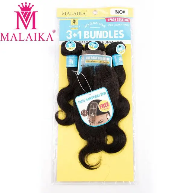 

package hair BODY 3+1 Grade Brazilian 100% human Hair Bundles human hair weave bundles, Natural color weave wig