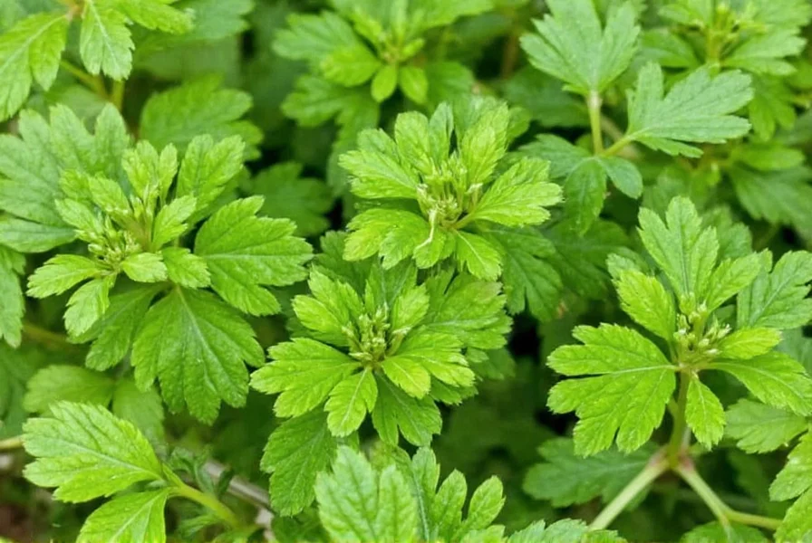 Culantro leaves next to cilantro leaves showing visual comparison
