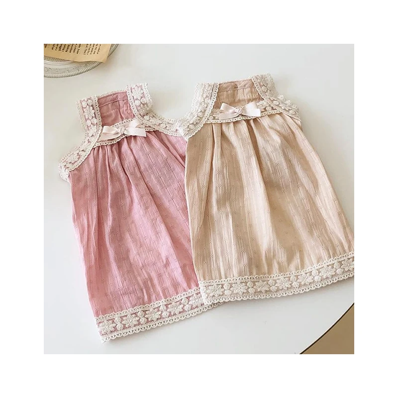 

2021 New Product INS Korean Pure Cotton Pet Clothes Lace Dog Skirt Pet Dress