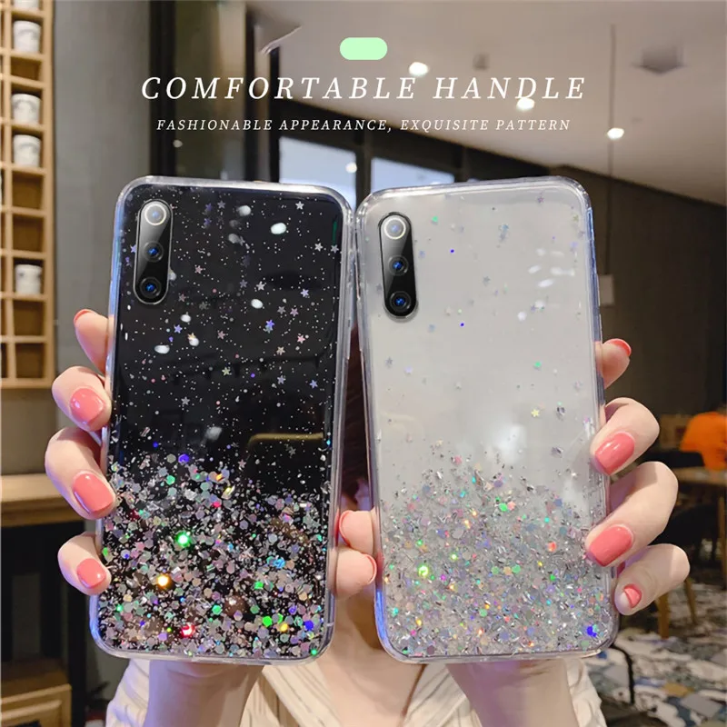 

Glitter Starry Phone Case for Samsung Galaxy A21s A51 A11 s9 s8 plus s20 s10 plus A50 A70 A40 A71 Tpu Case Cover Fundas Case