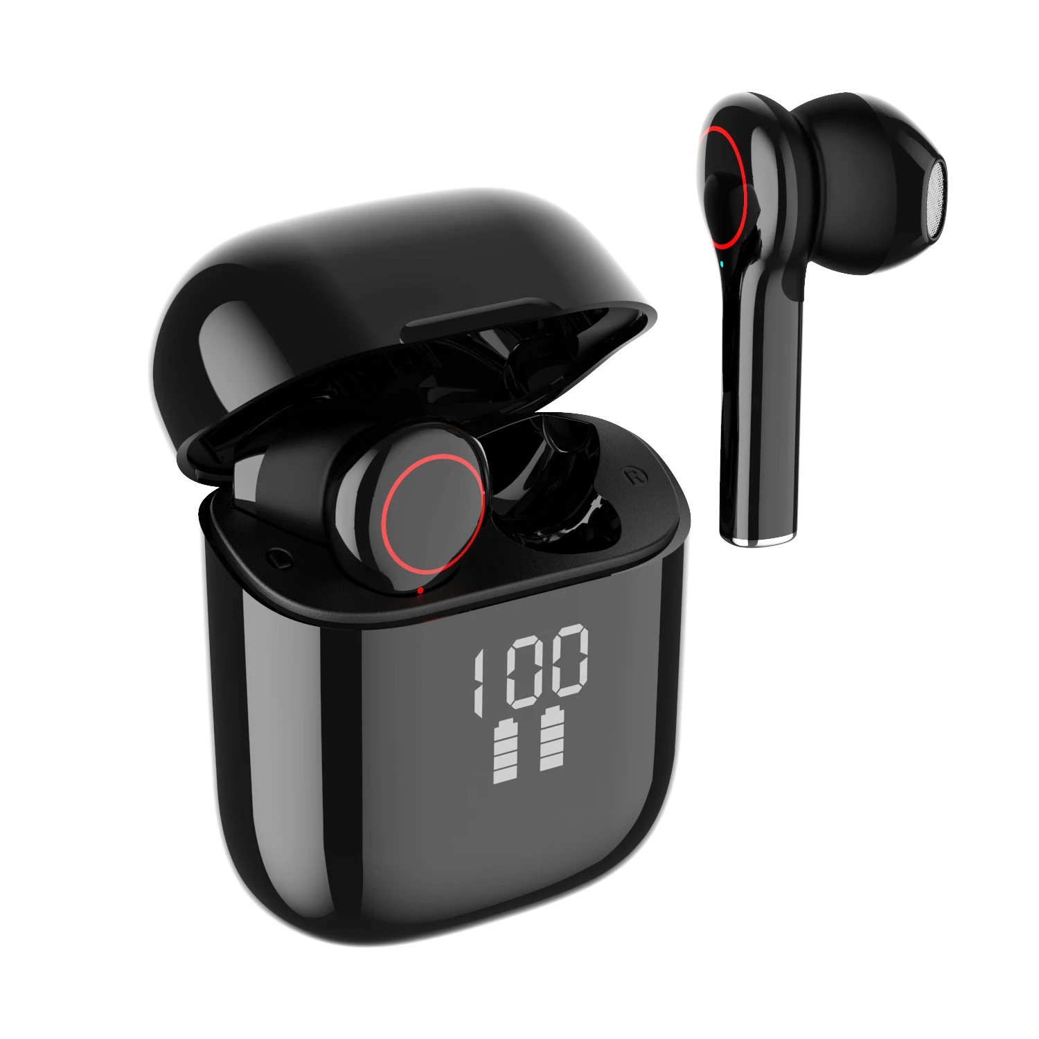 

TWS Earphone Bluetooth Wireless Headset Waterproof Deep Bass Earbuds True Wireless Stereo Headphone With Mic Sport Earphone, Black color