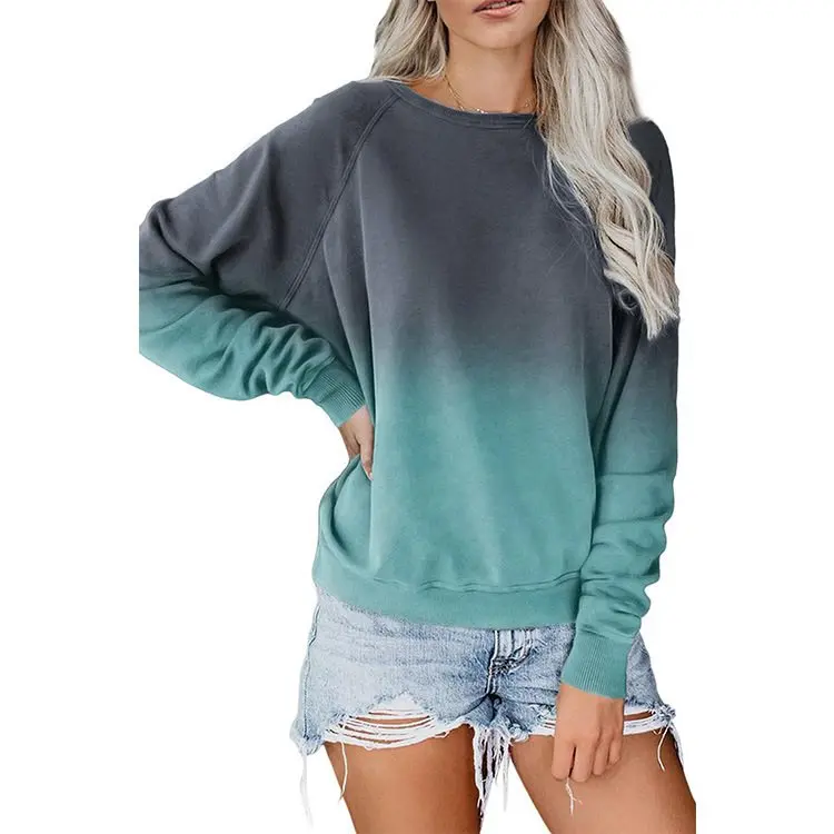 
autumn hot sale gradient long sleeve oversize hoodie casual loose sports hoodies womens 