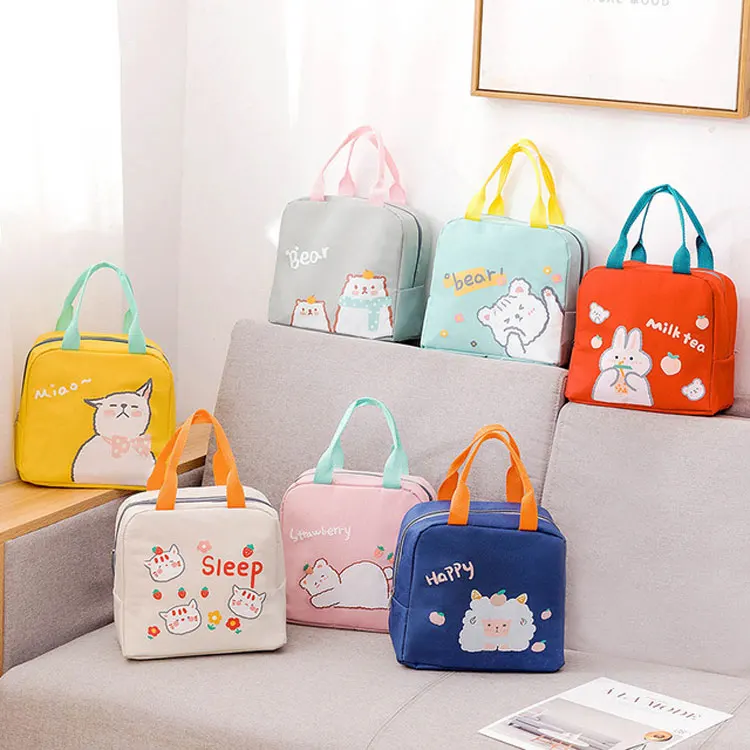 

Children School Cute Animal Cartoon Oxford Waterproof Kids Lunch Bag, 7 colors for choose