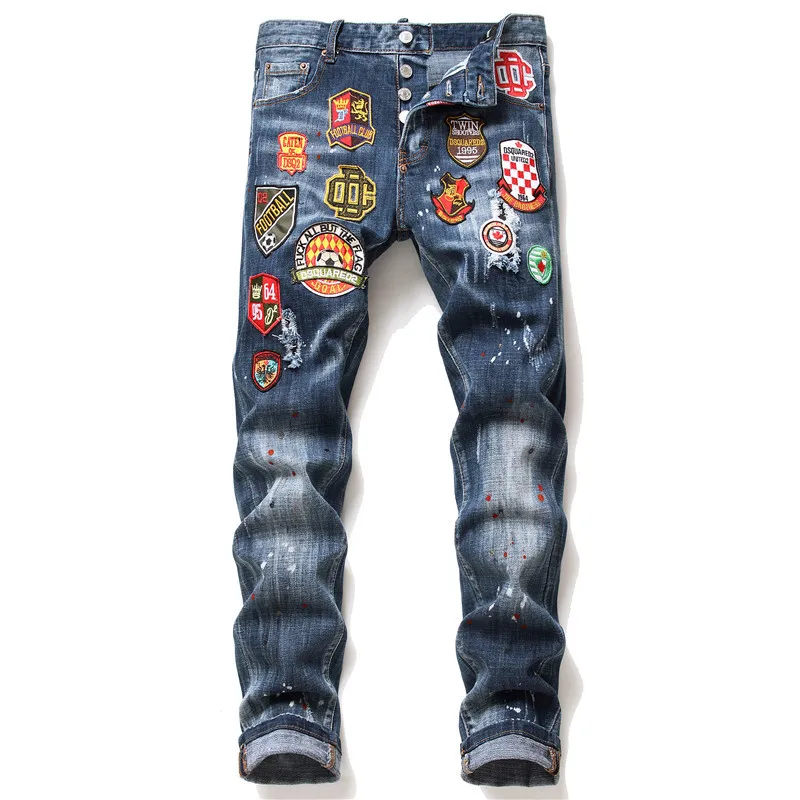 2022 Summer New Men's Jeans Plus Size Men's Jeans Quality Denim With Embroidery Patches