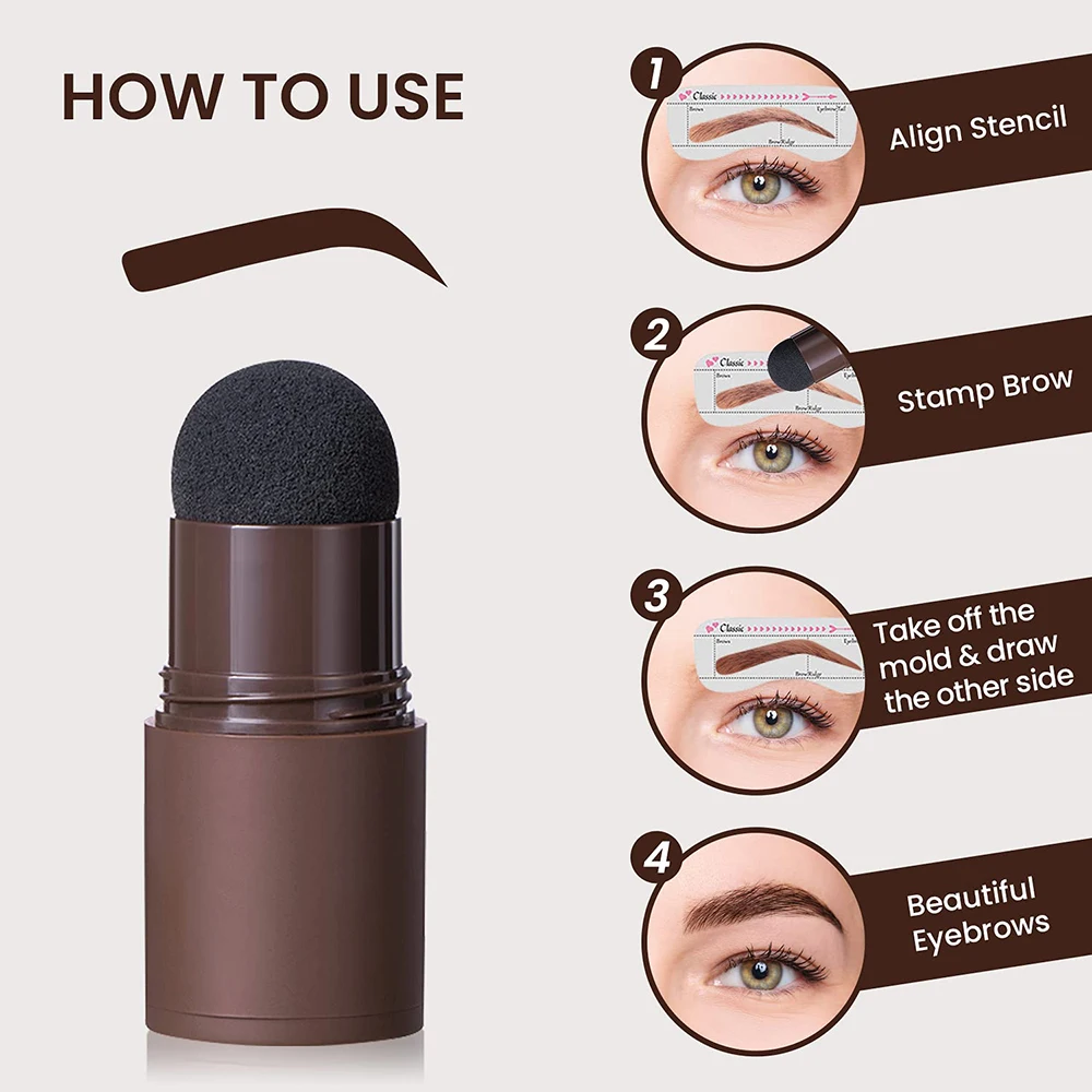 

NEW ARTMISS Makeup Set One Step Eyebrow Stamp Shaping Kit 10 Kind Eyebrow Stencil Eyebrow Powder, 6 colors