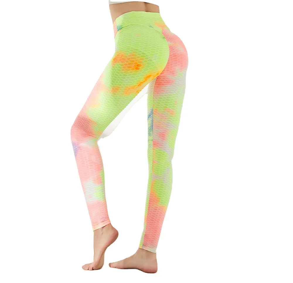 

Tie Dye High Waist Jacquard Pants Women Fitness plus size tye dye Legging workout tights