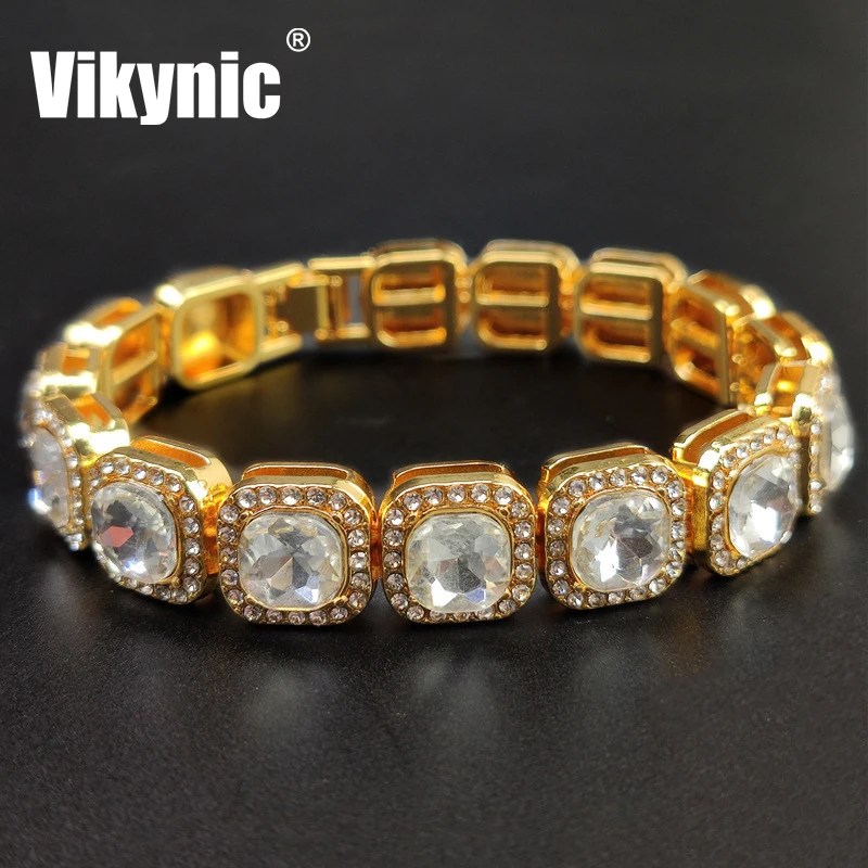 

Hip hop Diamond Chain Cubic Zirconia Bracelet Cuban Link Bracelet Iced Out Bracelet Tennis Chain, Gold/silver/rose gold