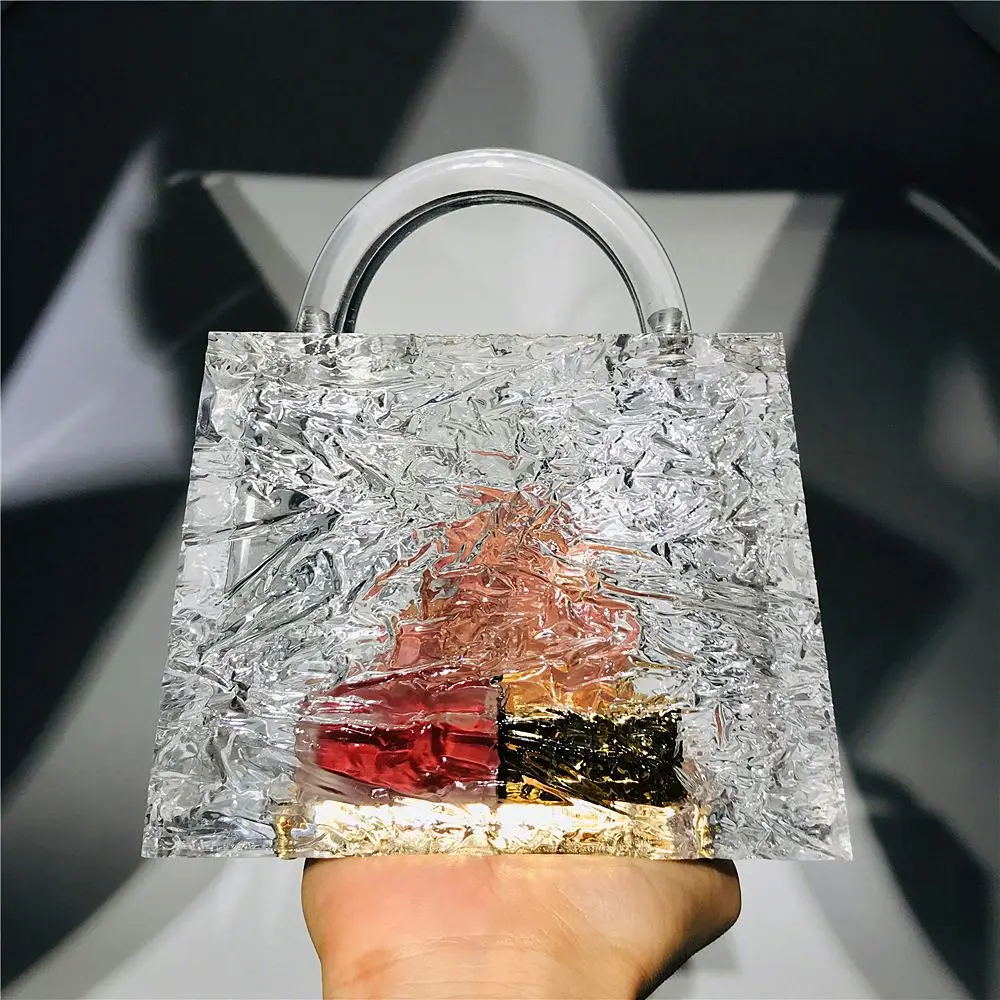 

Women Acrylic Bag Clear Evening Bags Purses Clutch Vintage Banquet Handbag, Customizable