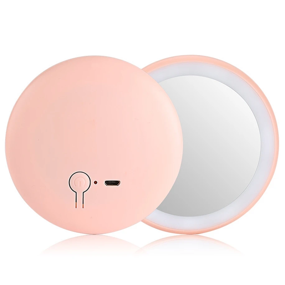 

Led Round Lights Single Small Folding Private Label Plastic Luxury Pocket Mirror