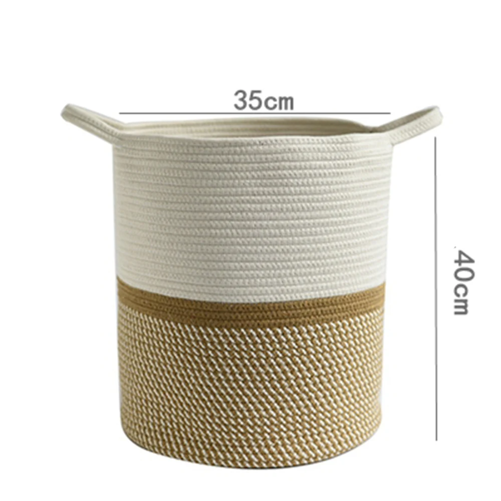 

Large Round Woven Cotton Rope Rope Storage Basket for Living Room, Customized color