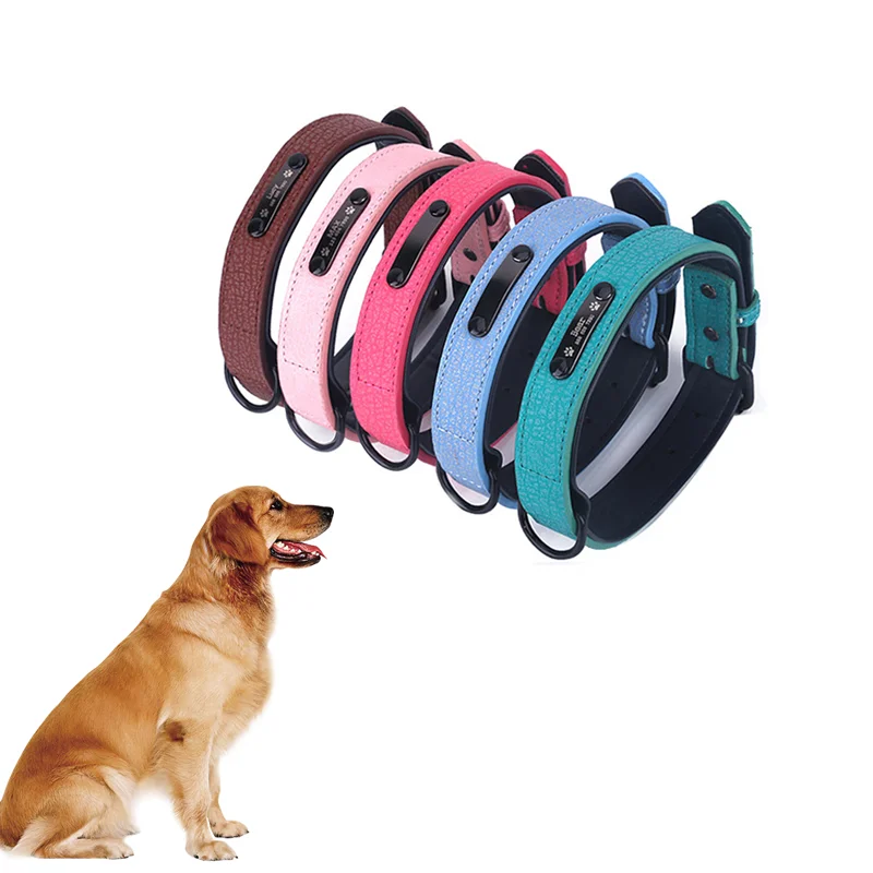 

Adjustable Heavy Duty Dog Collar New Fashion Colorfur PU Pet Collars, 5 colors