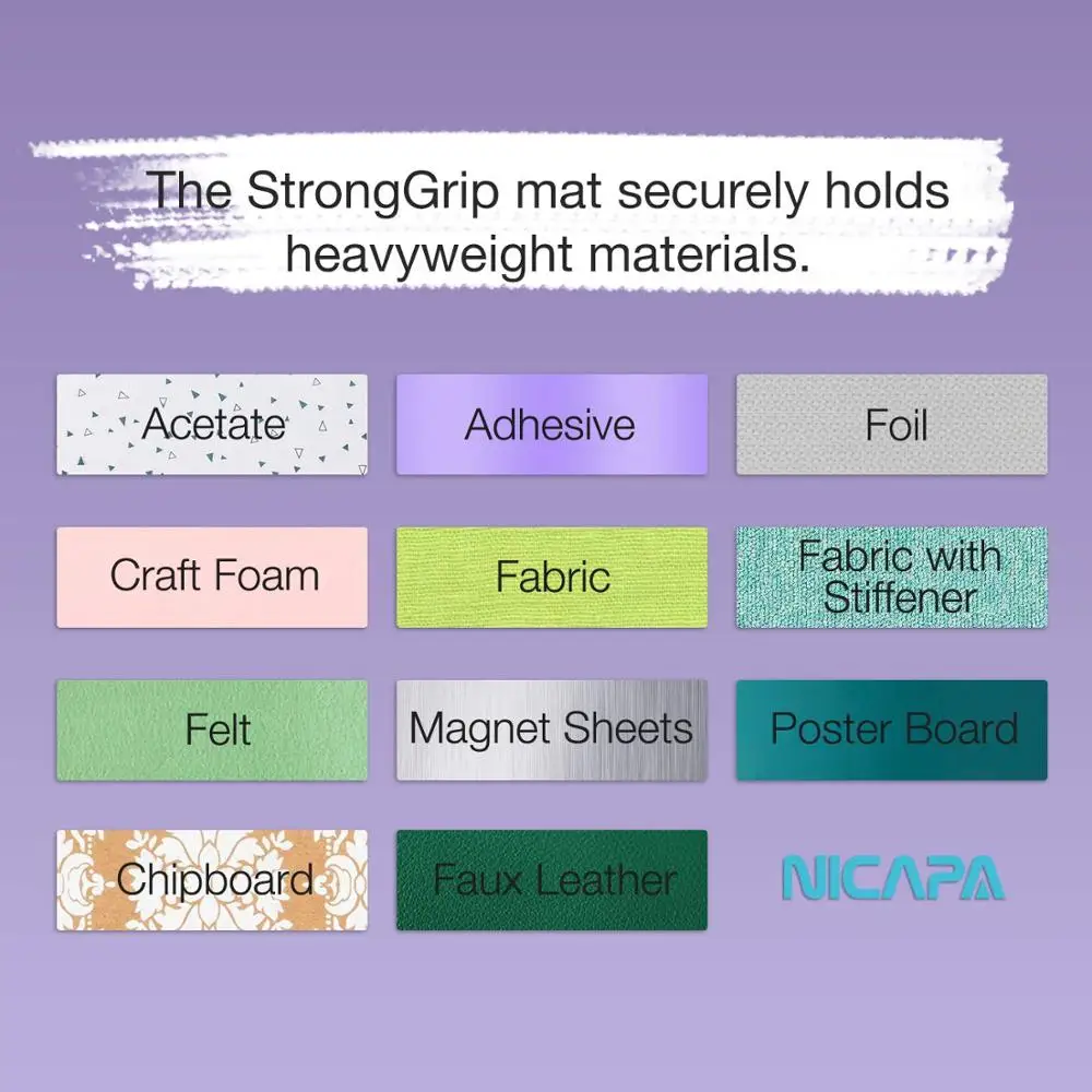 
Nicapa Purple Stronggrip Cutting Mat for Cricut Explore Air/Air 2/Maker (12