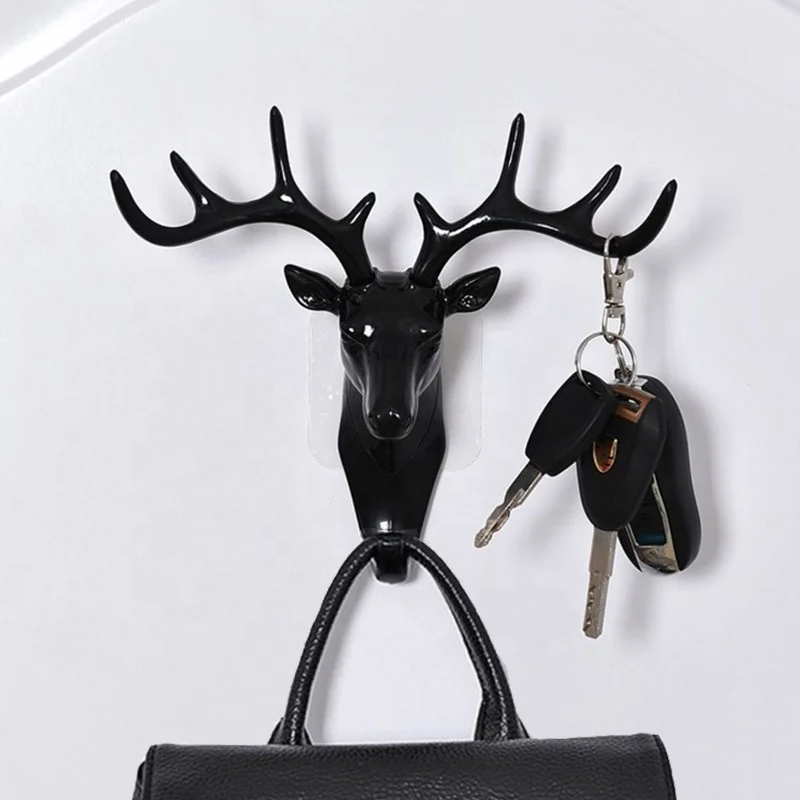 

Wall Hanging Hook Vintage Deer Head Antlers for Hanging Clothes Hat Scarf Key Deer Horns Hanger Rack