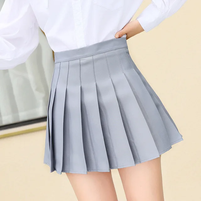 

XS-3XL Plaid Summer Women Skirt 2020 High Waist Stitching Student Pleated Skirts Women Cute Sweet Girls Dance Mini Skirt coldker, Red black coffee