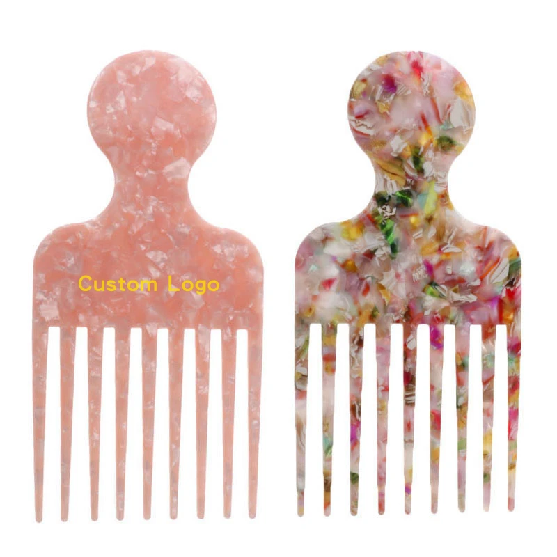 

4mm Wide Teeth Brush Pick Comb Fork Hairbrush Insert Hair Pick Comb Curly Afro Hair Styling Tools custom comb 890074