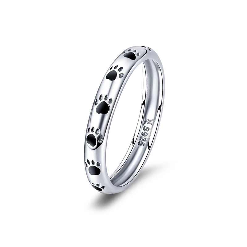 

Girl ring paw print design ring sterling silver S925 gift jewelry for women