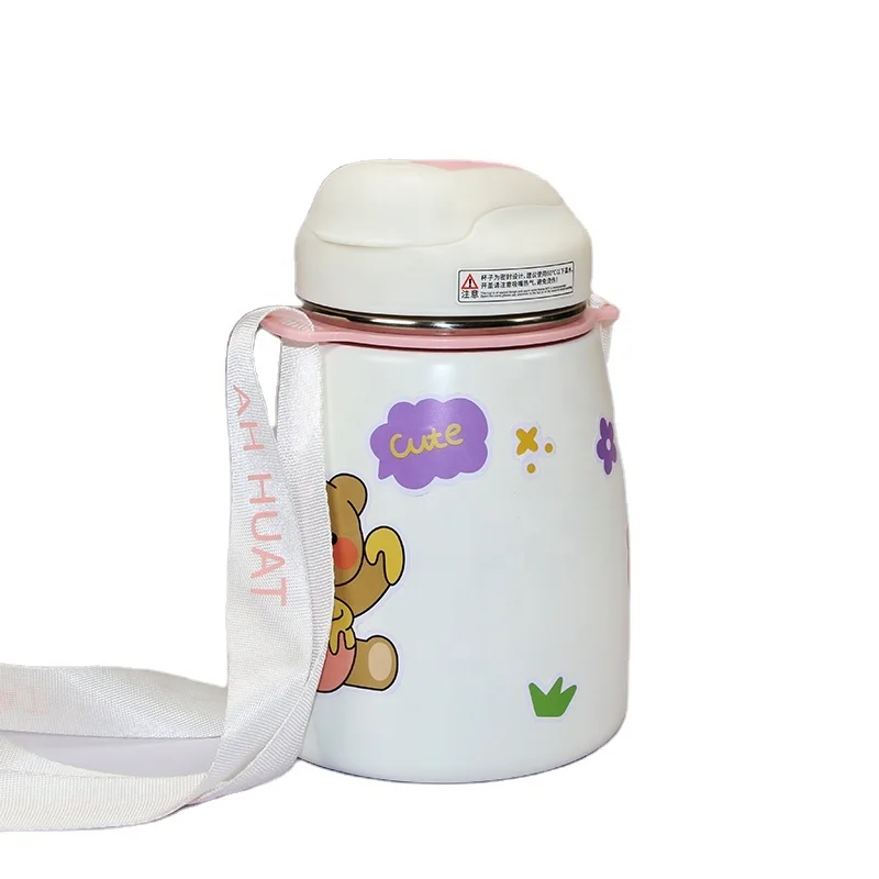 

Kawaii cartoon 900ml big capacity children clear tumbler portable bpa free school kids water bottle
