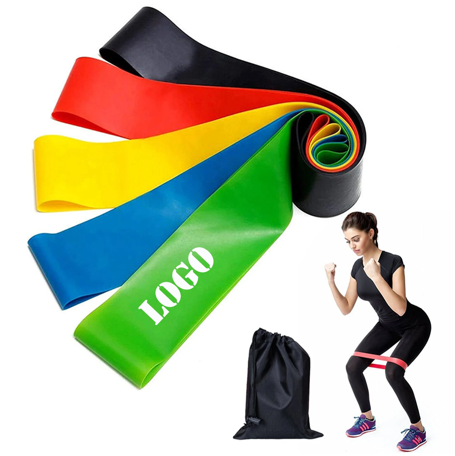 

Yoga bands Indoor exercise Yoga Resistance Bands High quality TPE elastic fitness belt House fitness equipment, Customized