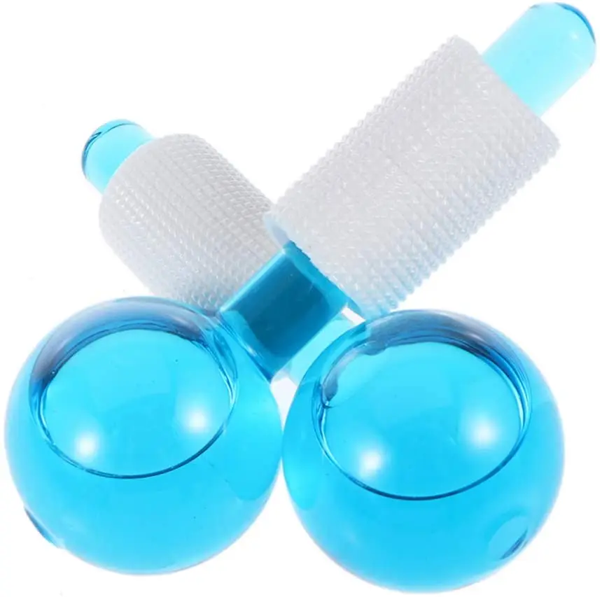 

Hot selling Private Label Wholesale Factory Wave Massage Ball Beauty Magic Glitter Summer Cooling Blue Pink Ice Globes For Face