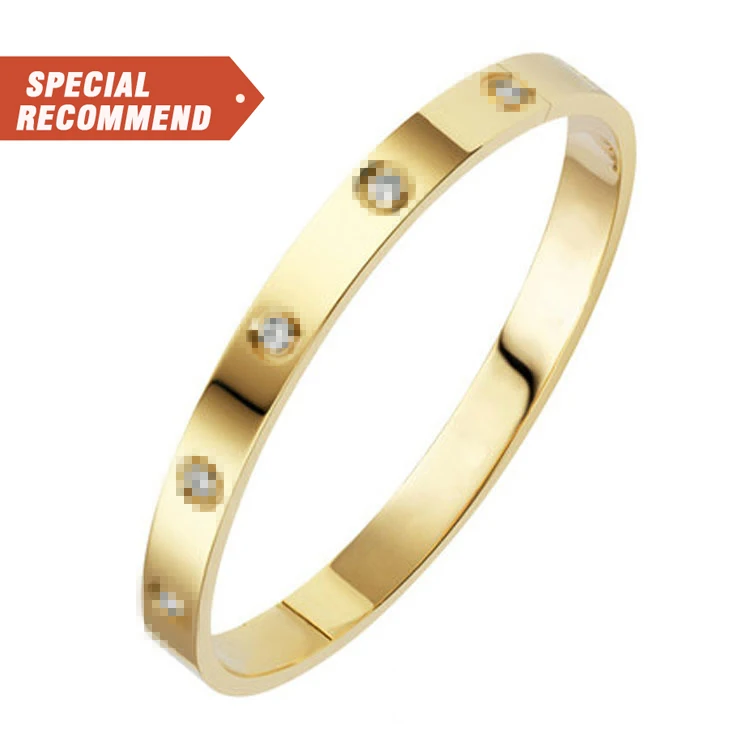 

Luxury Brand Designer screw bracelet Couple Diamond Rose Gold Cuff Simple Trendy Jewelry Rhinestone Bracelet for women designs