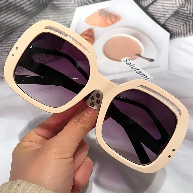 

68019 Latest Fashion Retro Oversized Plastic Square Frame Women Sunglasses Sun Glasses For Ladies 2022, 6 colors