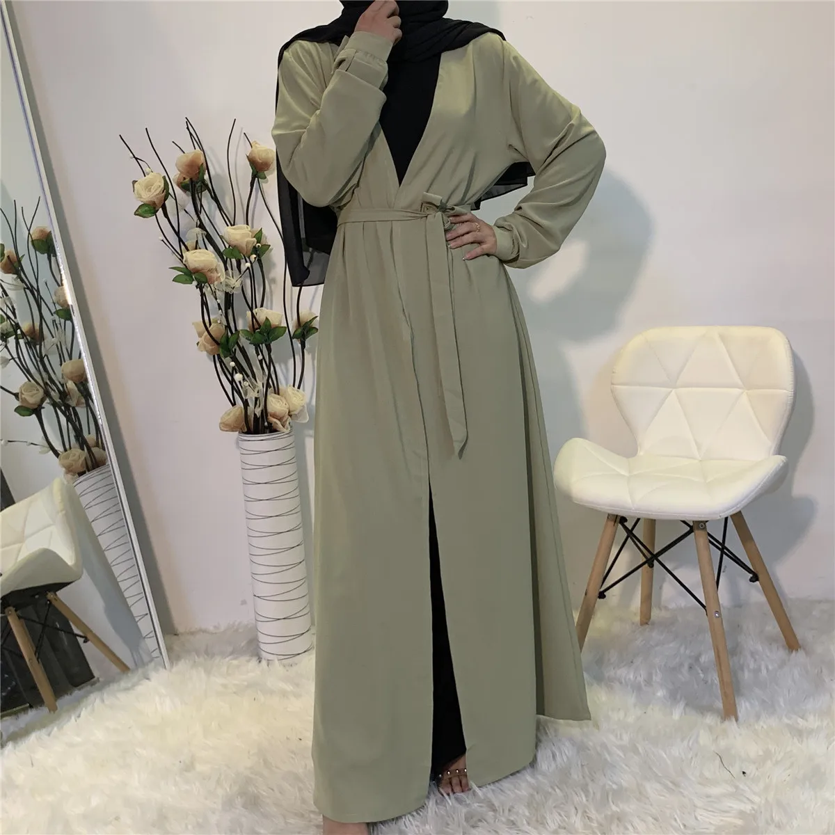 2020 Latest Burqa Designs Muslim Kimono Green Colore Wedding 2022 New ...