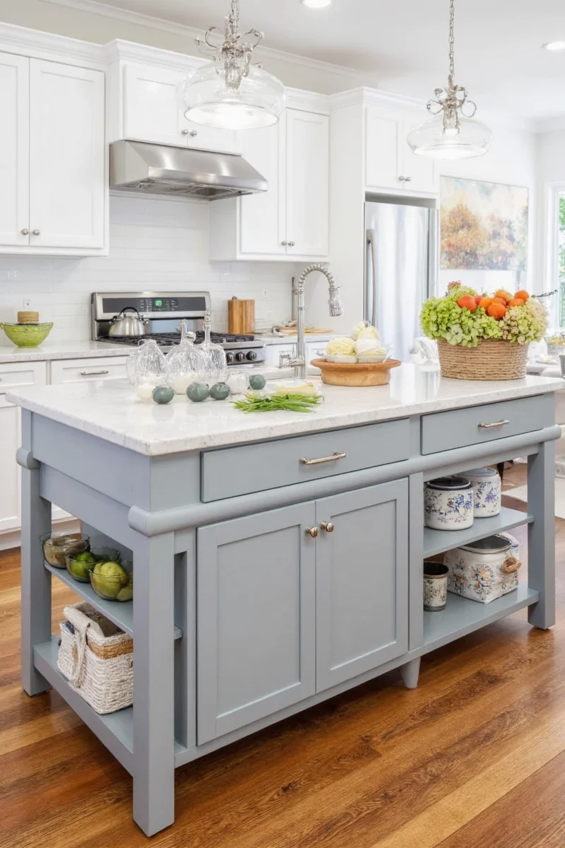 Kids sitting at kitchen island with adjustable stools
