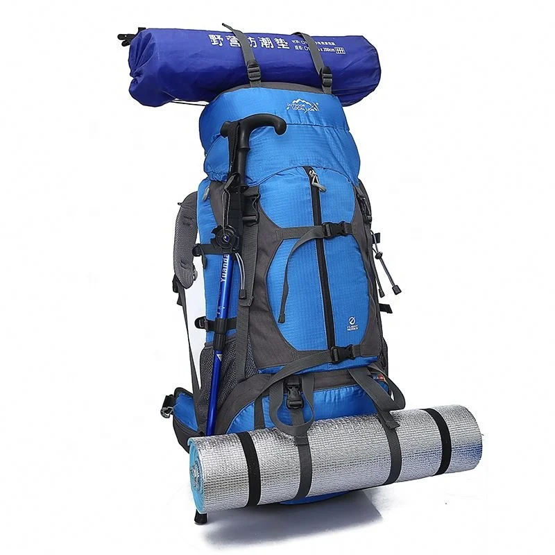 

2021 New Arrival Fashion Custom Logo 65L Water Resistant Travel Gym Duffel Backpack Bag With Shoe compartment
