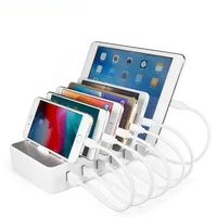 

Best selling Amazon 6 port white USB charging station for mobile phones, tablets, ipad (without data cable)