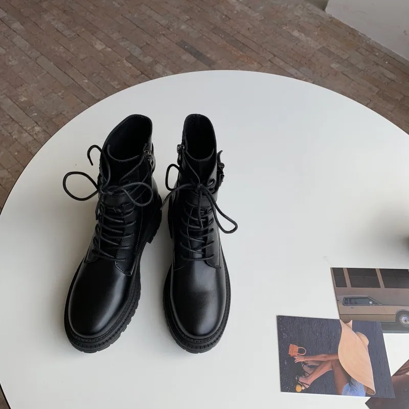 

2020 latest design PU women cowboy ankle boot lace-up ladiesshoes