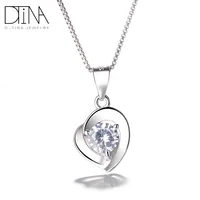 

DTINA Custom Unicorn Turkish Pure 925 Sterling Silver Heart Necklace Jewelry For Women