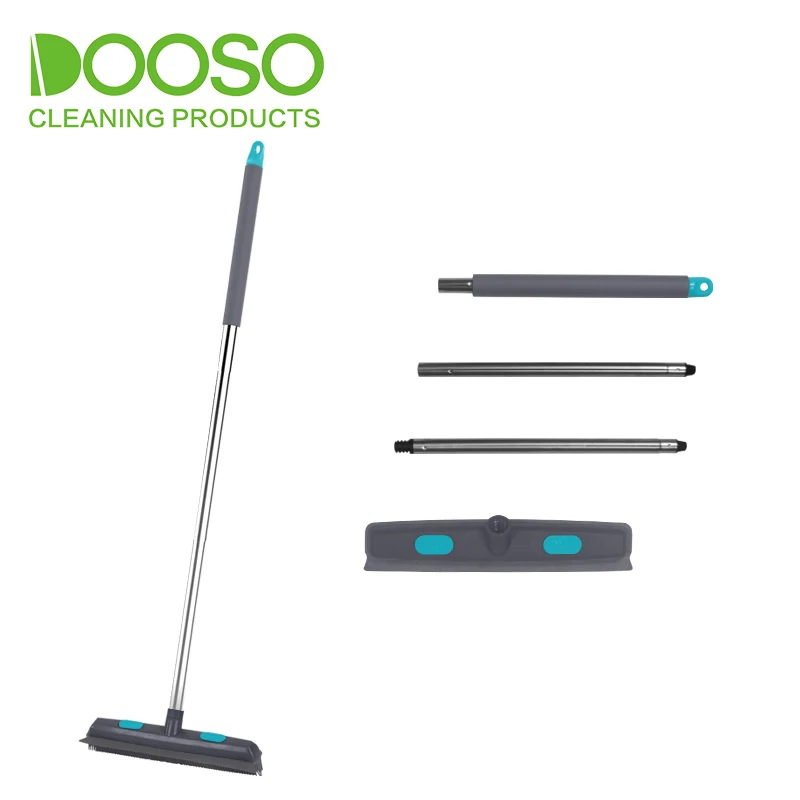 

2021 DOOSO Adjustable Sweeper Squeegee with Soft Rubber broom Bristles Suitable for Removing Pet Hair, Gray