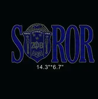 

customized Zete Phi Beta Sorority designs rhinestone transfer motif S (shield) R O R for T-shirt garments